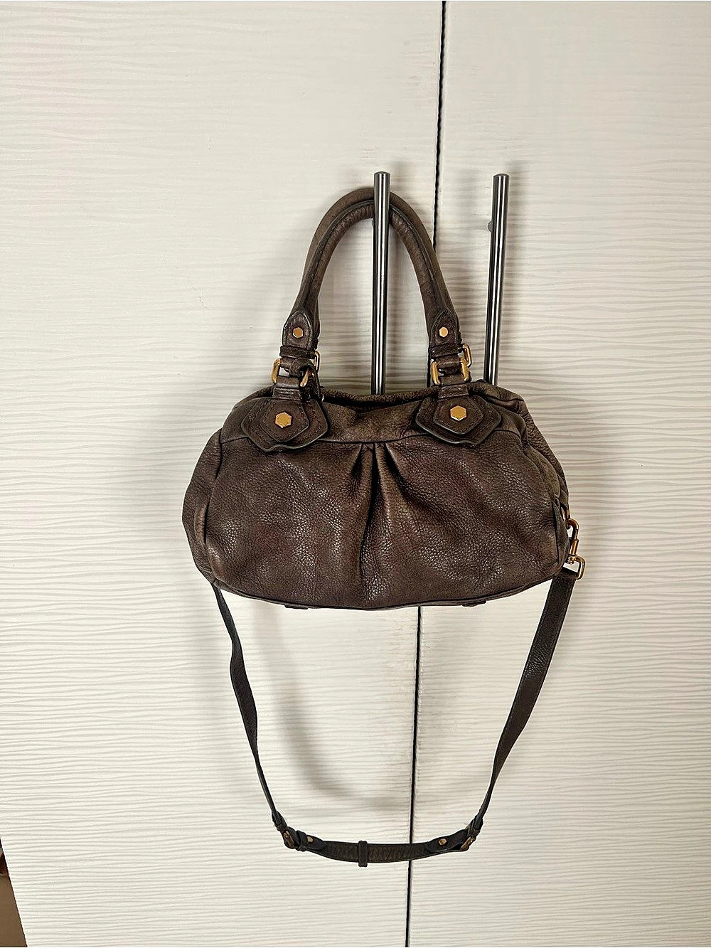 Marc Jacobs Standard Supply Workwear Gray Leather Shoulder Bag